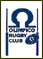 Logotipo del Club Olímpico de Pozuelo formado por el nombre del Club entre unos postes de gol