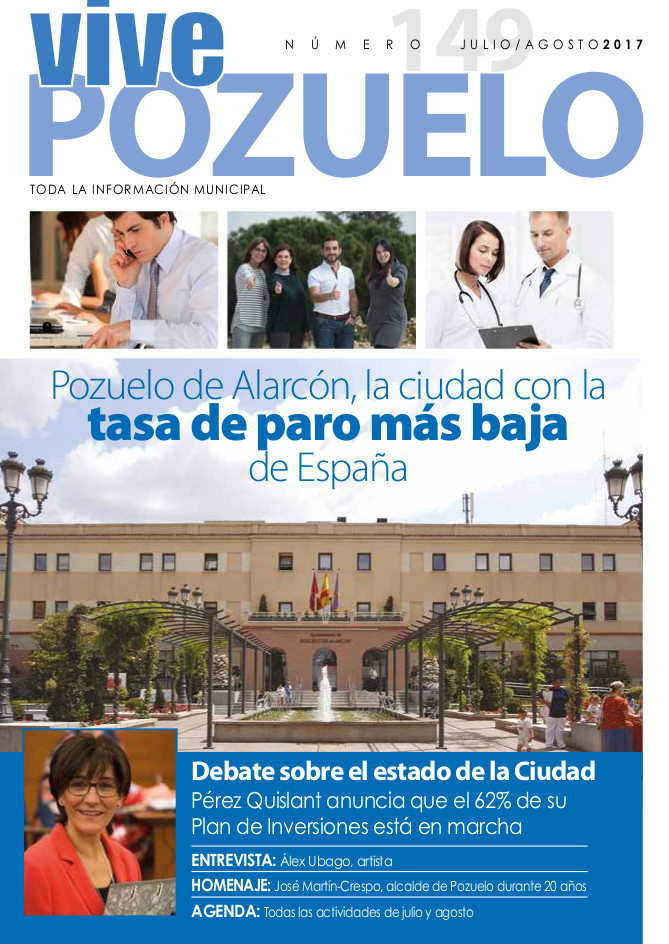Portada Vive Pozuelo del mes de julio y Agosto del 2017